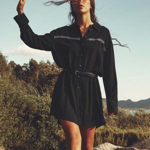 Elegant Black Shirt Dress